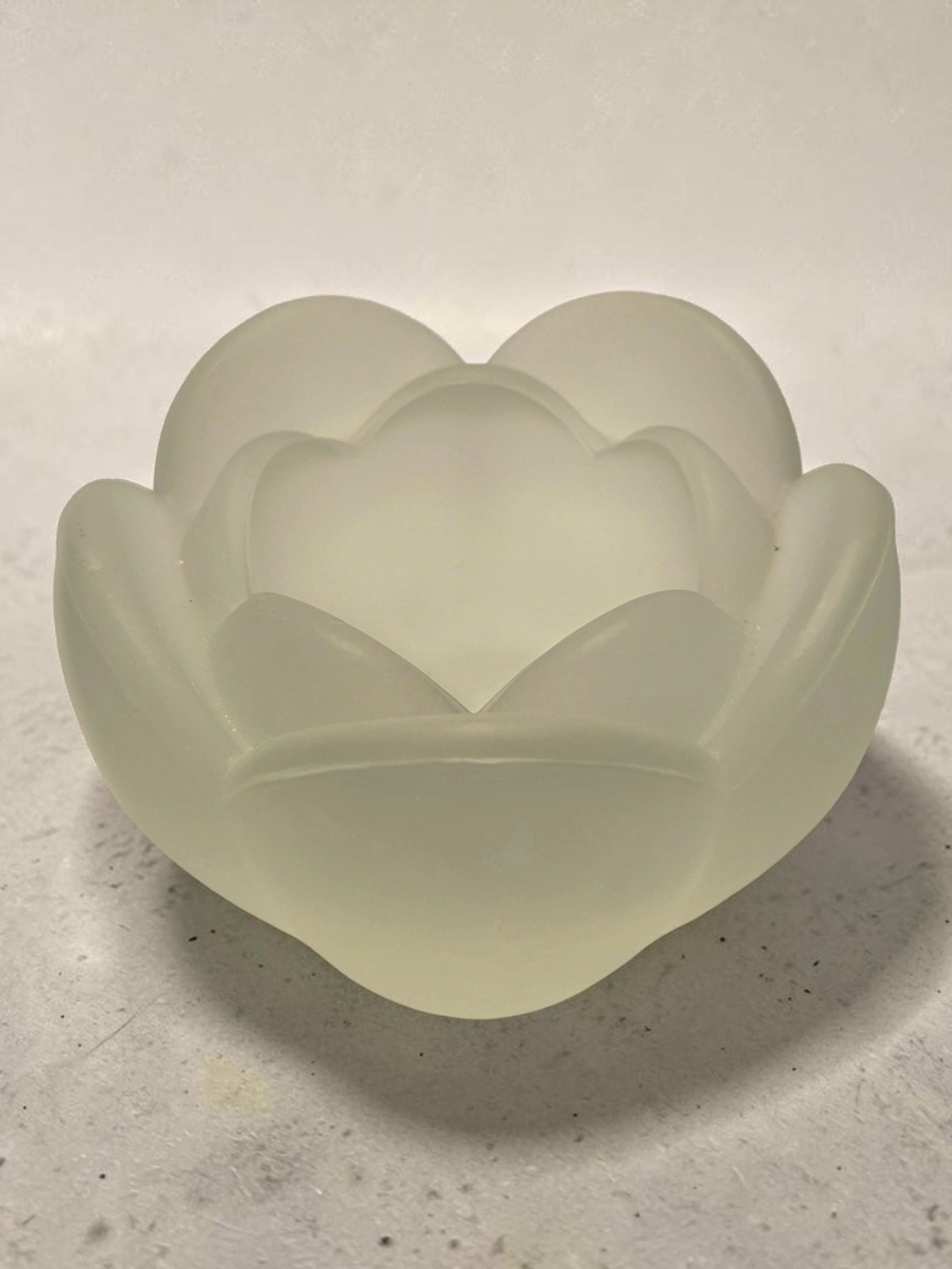 Royal Copenhagen Holmegaard Lotus Frosted Glass Candleholder Vintage Art Glass